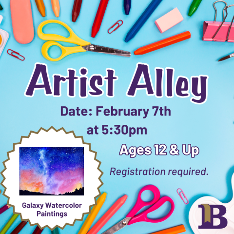 Artist Alley February 7th at 5:30pm