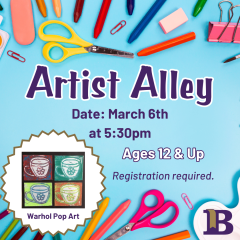 Artist Alley March 6th at 5:30pm