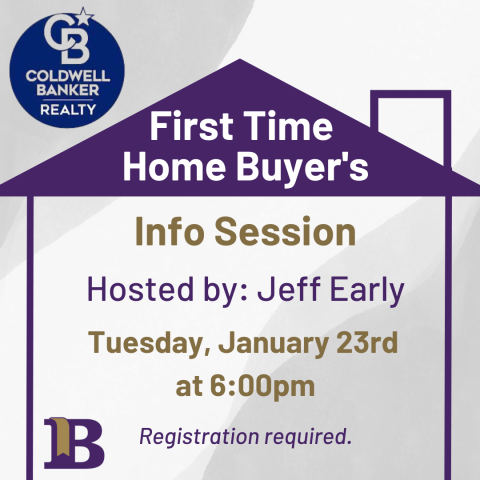 First Time Home Buyer's Info Session January 23rd at 6:00pm