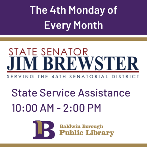 Jim Brewster State Services The 4th Monday of Every Month from 10:00am-2:00pm