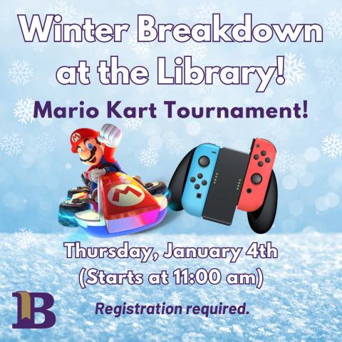 Winter Breakdown at the Library! Thursday, January 4th starts at 11:00am. Registration required.