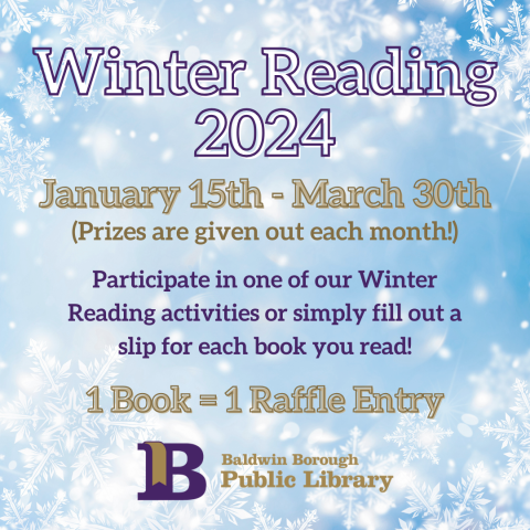 Winter Reading 2024 January 15th to March 30th