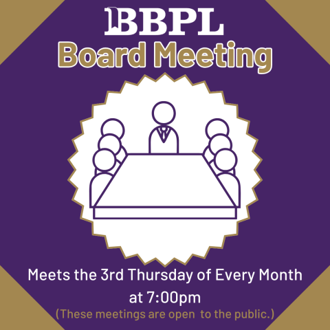 Baldwin Library Board Meeting the Third Thursday of Each Month at 7:00pm