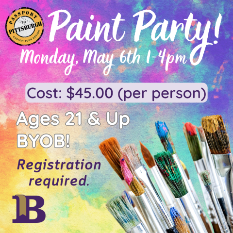 Paint Party! May 6th 1-4pm Ages 21 & Up BYOB!