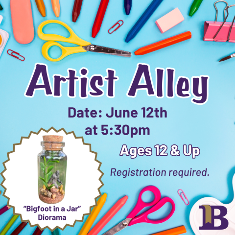 Artist Alley June 12th at 5:30pm "Bigfoot in a Jar" Diorama