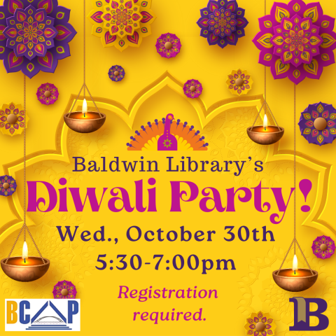 Diwali Party! October 30th 5:30-7:00pm Registration required.