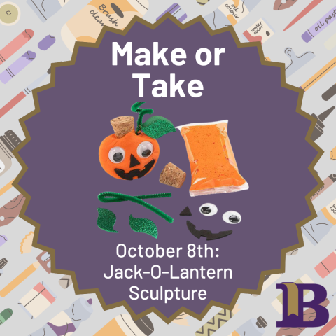 Make or Take October 8th Jack-O-Lantern Sculpture