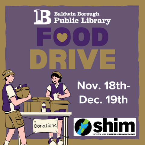 Baldwin Library Food Drive November 18th to December 19th