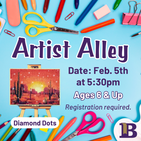 Artist Alley February 5th at 5:30pm Diamond Dots