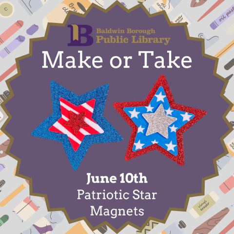 Make or Take June 10th Patriotic Star Magnets