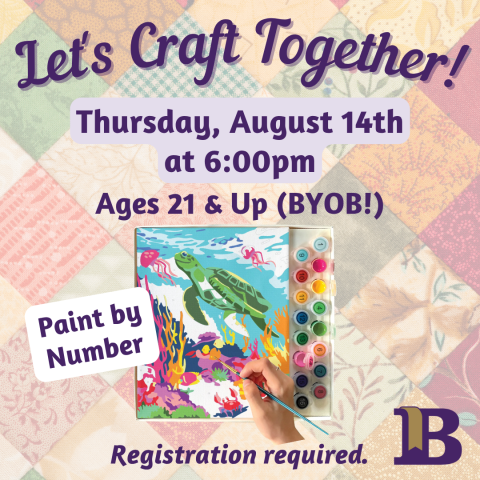 Let's Craft Together! August 14th at 6:00pm Registration required.