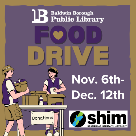 Baldwin Library Food Drive November 6th to December 12th
