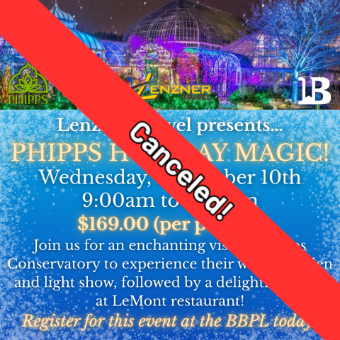 CANCELED Phipps Holiday Magic! December 10th 9:00am to 2:30pm Registration required