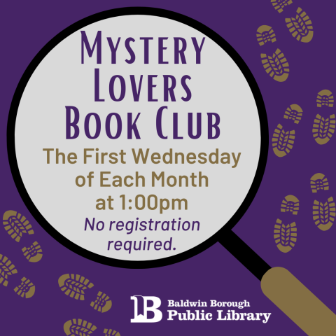 Mystery Lovers Book Club The First Wednesday of Each Month at 1:00pm