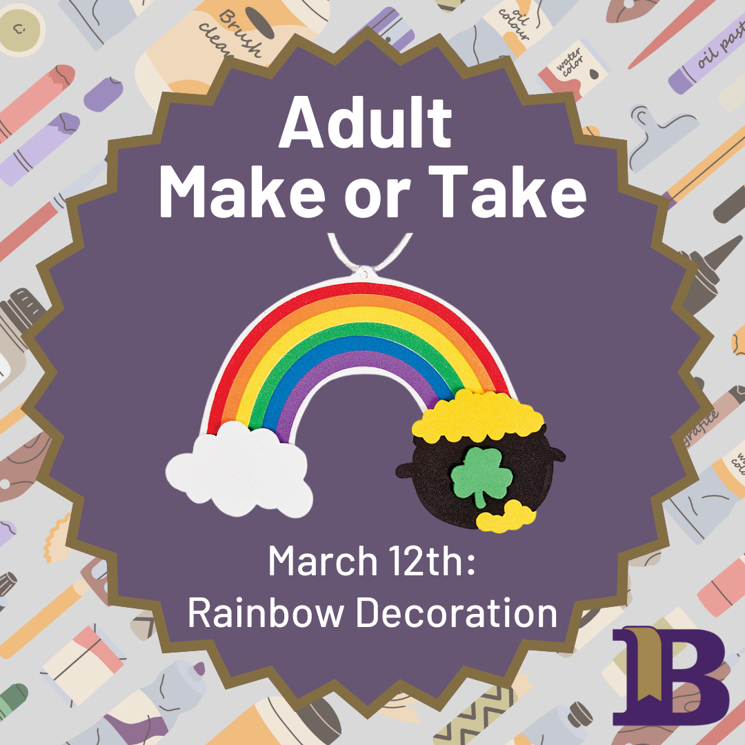 Adult Make or Take March 12th Rainbow Decoration