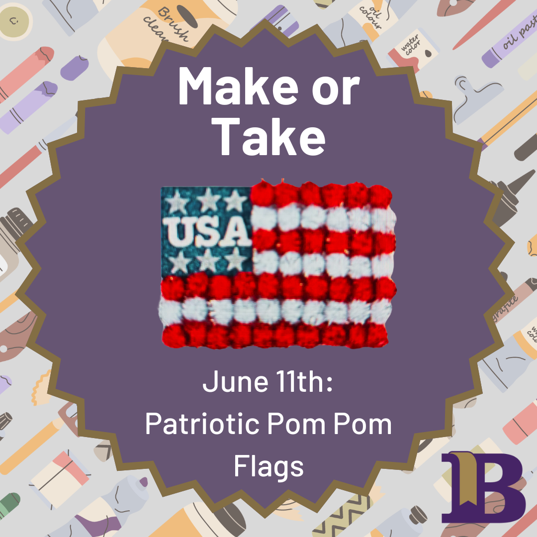 Make or Take June 11th Patriotic Pom Pom Flags