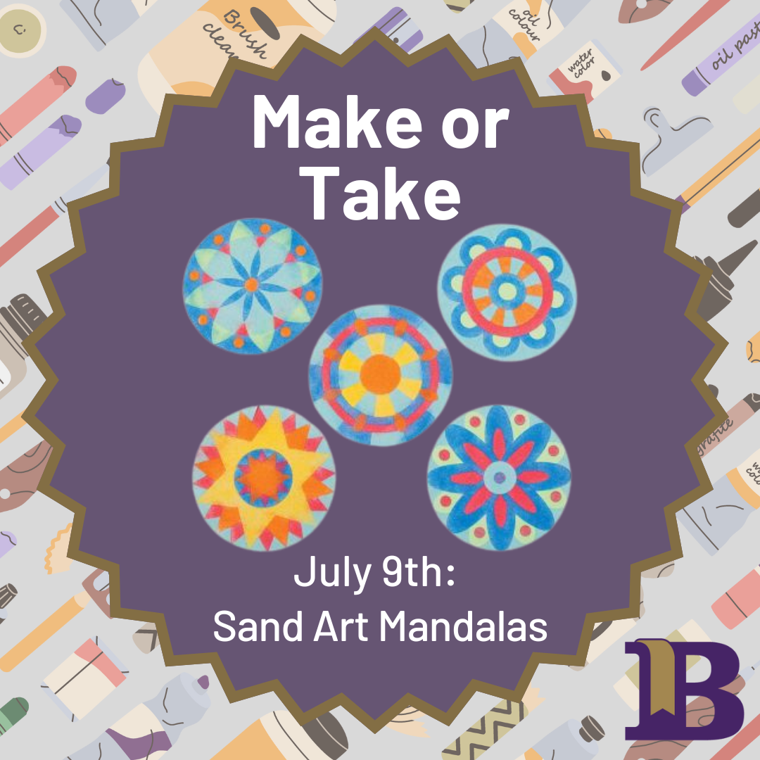 Make or Take July 9th Sand Art Mandalas