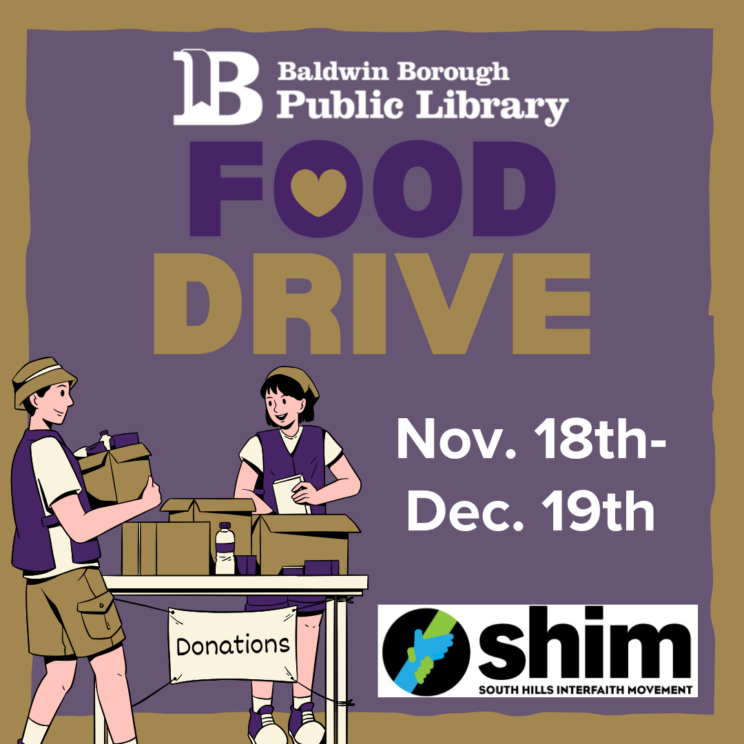Baldwin Library Food Drive November 18th to December 19th