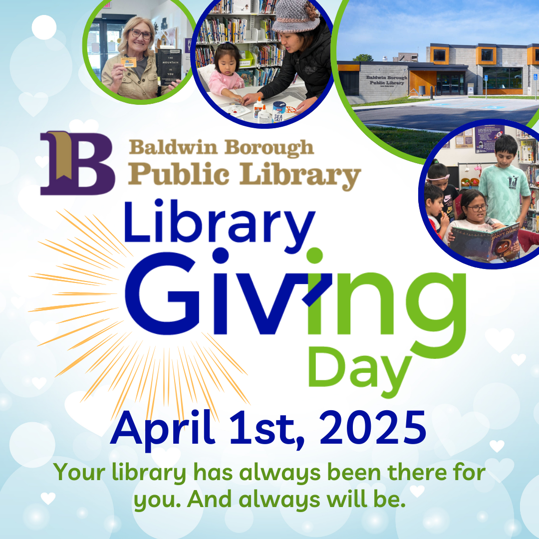 Library Giving Day April 1st All Day!