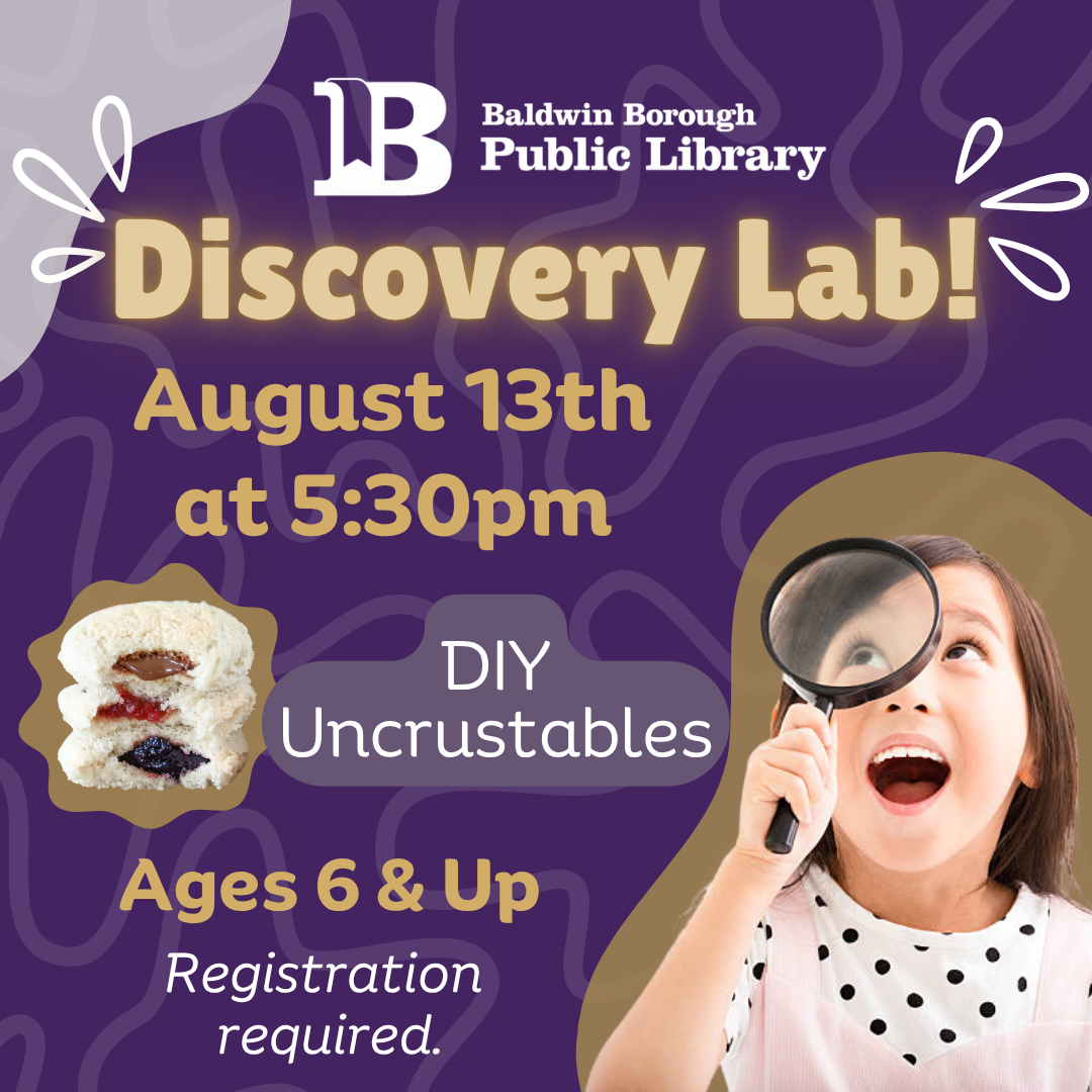 Discovery Lab! August 13th at 5:30pm Registration required.